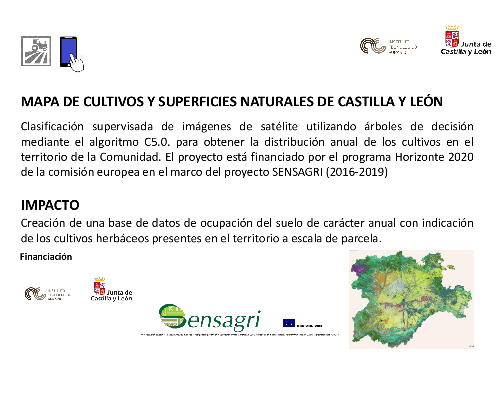 Mapa de cultivos y superficies naturales de Castilla y León